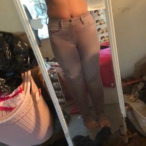 Lavender Destressed Jeans